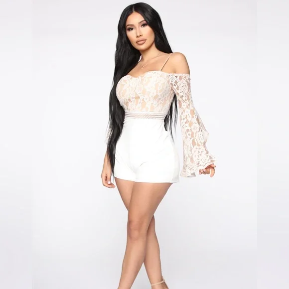 Look Pretty Nude Fashion Nova Romper - Picture 1 of 5